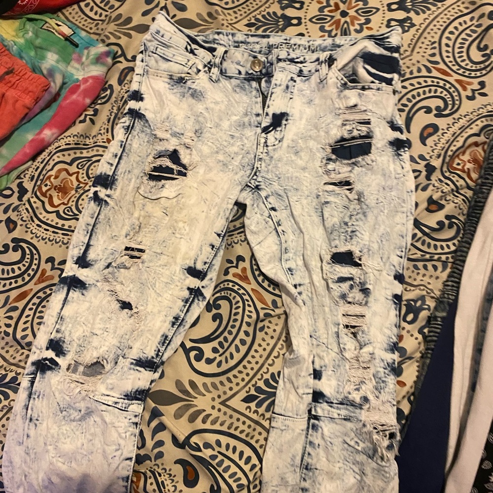 Distressed Acid Wash Jeans